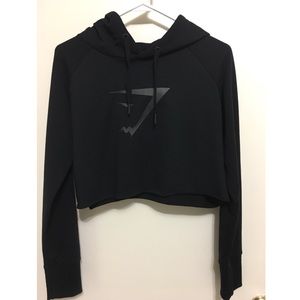 Gymshark Cropped Hoodie in Black